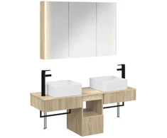 Vonios spintos komplektas 4 pcs Sonoma ąžuolas