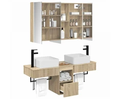 Vonios spintos komplektas 4 pcs Sonoma ąžuolas