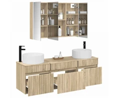 Vonios spintos komplektas 4 pcs Sonoma ąžuolas
