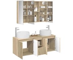 Vonios spintos komplektas 4 pcs Sonoma ąžuolas Apdirbta mediena