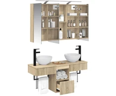 Vonios spintos komplektas 4 pcs Sonoma ąžuolas