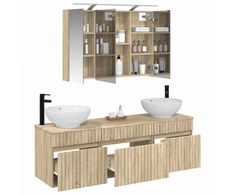 Vonios spintos komplektas 4 pcs Sonoma ąžuolas Apdirbta mediena