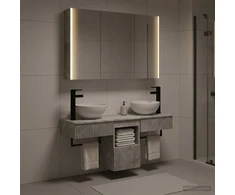 Vonios spintos komplektas 4 vnt. Betono pilka Apdirbta mediena