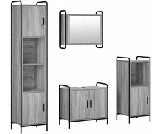 Vonios spintos komplektas 4 vnt. Pilka Sonoma 40 x 36 x 181 cm