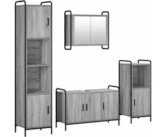 Vonios spintos komplektas 4 vnt. Pilka Sonoma 40 x 36 x 181 cm