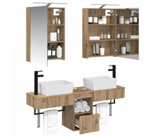 Vonios spintos komplektas 5 pcs Artisano ąžuolo