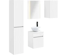 Vonios spintos komplektas 5 pcs Balta 43 x 11,5 x 60,5 cm