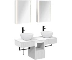 Vonios spintos komplektas 5 pcs Balta 43 x 11,5 x 60,5 cm