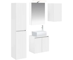 Vonios spintos komplektas 5 pcs Balta 50 x 14,5 x 70 cm