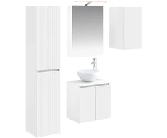 Vonios spintos komplektas 5 pcs Balta 50 x 14,5 x 70 cm