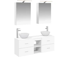 Vonios spintos komplektas 5 pcs Balta 50 x 14,5 x 70 cm