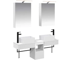 Vonios spintos komplektas 5 pcs Balta 50 x 14,5 x 70 cm
