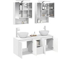 Vonios spintos komplektas 5 pcs Balta 50 x 14,5 x 70 cm