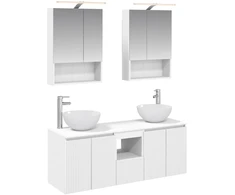 Vonios spintos komplektas 5 pcs Balta 50 x 14,5 x 70 cm