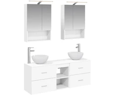 Vonios spintos komplektas 5 pcs Balta 50 x 14,5 x 70 cm