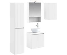 Vonios spintos komplektas 5 pcs Balta 50 x 14,5 x 70 cm