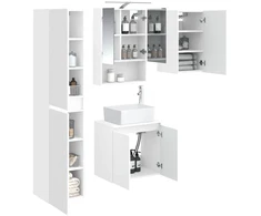 Vonios spintos komplektas 5 pcs Balta 50 x 14,5 x 70 cm