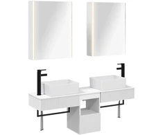 Vonios spintos komplektas 5 pcs Balta 53 x 15,5 x 70 cm