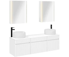 Vonios spintos komplektas 5 pcs Balta 53 x 15,5 x 70 cm