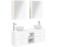 Vonios spintos komplektas 5 pcs Balta 53 x 15,5 x 70 cm