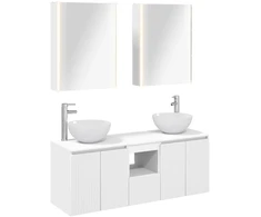 Vonios spintos komplektas 5 pcs Balta 53 x 15,5 x 70 cm