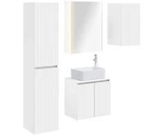 Vonios spintos komplektas 5 pcs Balta 53 x 15,5 x 70 cm