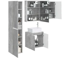 Vonios spintos komplektas 5 pcs Betono pilka 53 x 15,5 x 70 cm