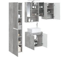 Vonios spintos komplektas 5 pcs Betono pilka 50 x 14,5 x 70 cm