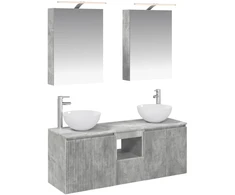 Vonios spintos komplektas 5 pcs Betono pilka 50 x 14,5 x 70 cm