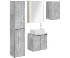Vonios spintos komplektas 5 pcs Betono pilka 53 x 15,5 x 70 cm