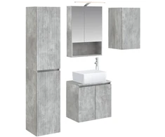 Vonios spintos komplektas 5 pcs Betono pilka 50 x 14,5 x 70 cm