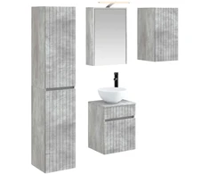 Vonios spintos komplektas 5 pcs Betono pilka 43 x 16 x 62,5 cm
