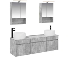 Vonios spintos komplektas 5 pcs Betono pilka 50 x 14,5 x 70 cm