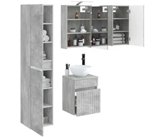 Vonios spintos komplektas 5 pcs Betono pilka 43 x 16 x 62,5 cm