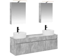 Vonios spintos komplektas 5 pcs Betono pilka 50 x 14,5 x 70 cm