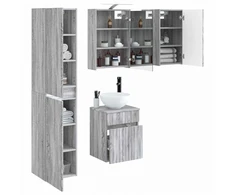 Vonios spintos komplektas 5 pcs Pilka Sonoma 43 x 16 x 62,5 cm