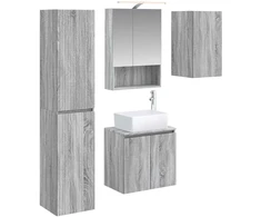 Vonios spintos komplektas 5 pcs Pilka Sonoma 50 x 14,5 x 70 cm