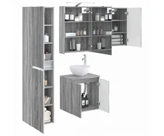 Vonios spintos komplektas 5 pcs Pilka Sonoma 50 x 14,5 x 70 cm