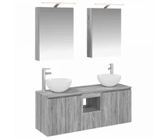 Vonios spintos komplektas 5 pcs Pilka Sonoma 50 x 14,5 x 70 cm