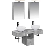 Vonios spintos komplektas 5 pcs Pilka Sonoma 43 x 16 x 62,5 cm