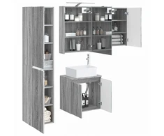 Vonios spintos komplektas 5 pcs Pilka Sonoma 50 x 14,5 x 70 cm