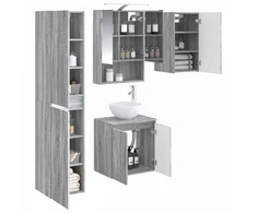 Vonios spintos komplektas 5 pcs Pilka Sonoma 50 x 14,5 x 70 cm
