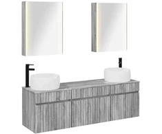 Vonios spintos komplektas 5 pcs Pilka Sonoma 53 x 15,5 x 70 cm