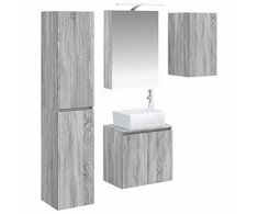 Vonios spintos komplektas 5 pcs Pilka Sonoma 50 x 14,5 x 70 cm