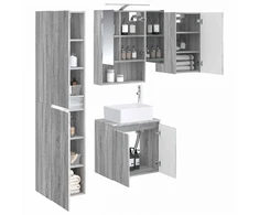 Vonios spintos komplektas 5 pcs Pilka Sonoma 50 x 14,5 x 70 cm