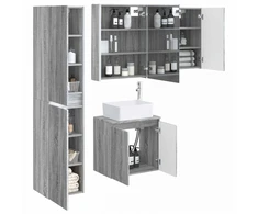 Vonios spintos komplektas 5 pcs Pilka Sonoma 53 x 15,5 x 70 cm