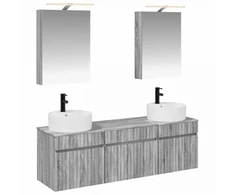 Vonios spintos komplektas 5 pcs Pilka Sonoma 50 x 14,5 x 70 cm