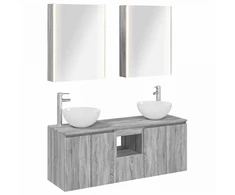 Vonios spintos komplektas 5 pcs Pilka Sonoma 53 x 15,5 x 70 cm