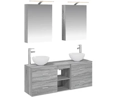 Vonios spintos komplektas 5 pcs Pilka Sonoma 50 x 14,5 x 70 cm