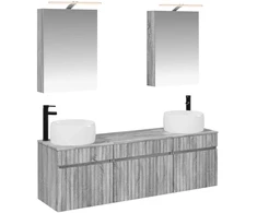Vonios spintos komplektas 5 pcs Pilka Sonoma 50 x 14,5 x 70 cm